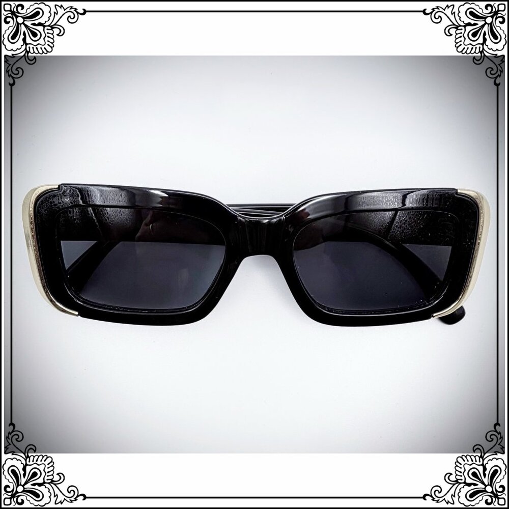 ANTHROPOLOGIE - I-SEA Ali Gold-Plated Black Sunglasses - Picture 6 of 9